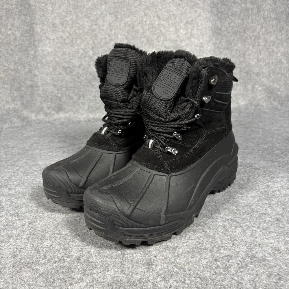 Free‎ Soldier Tactical ACC0037 Winter Boots 8 Black Faux Fur Lined Suede